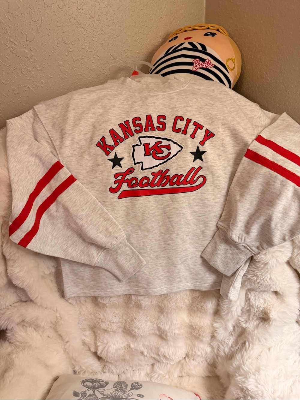 GAP Kansas City Football Sweatshirt - Heather Gray & Red